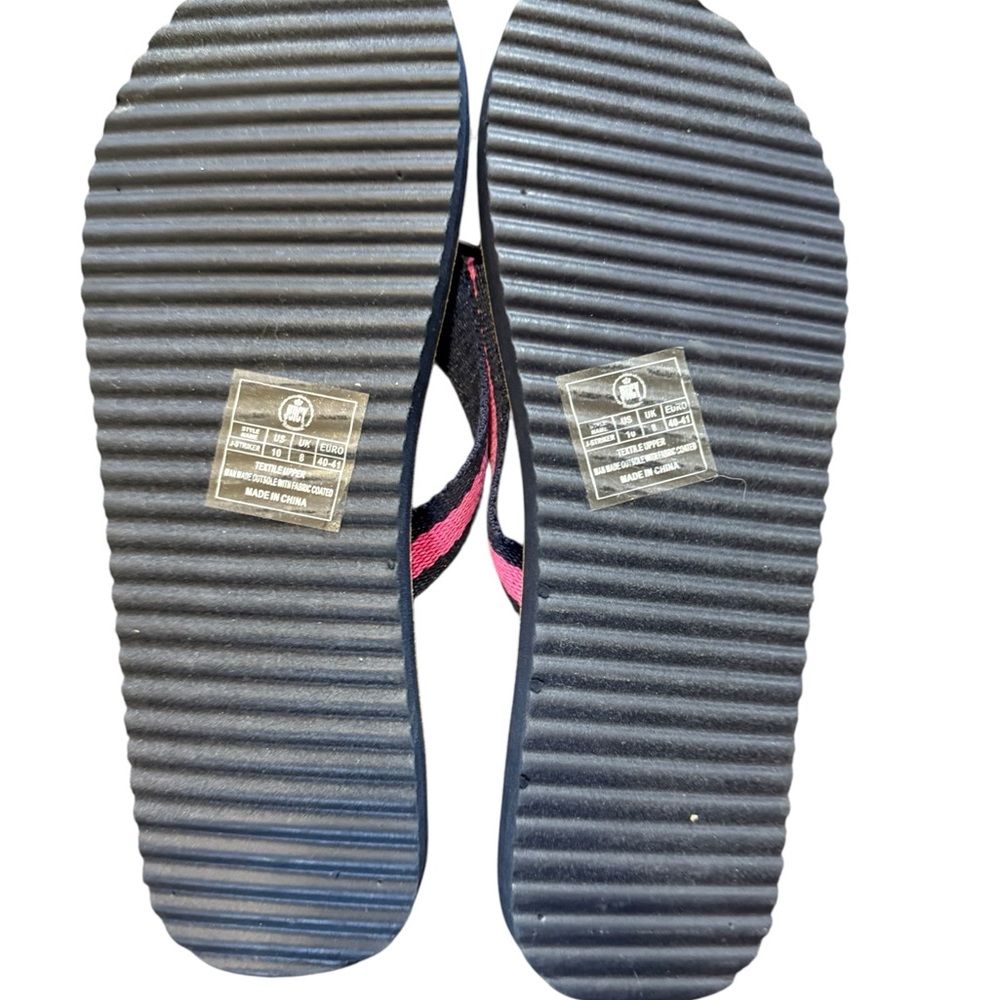 NWTS Juicy Couture Sandels, Navy/pink/tan juicy in rhinestones, Sz 10, fit 8-10 - Picture 4 of 5